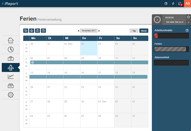 Ferieneintrag im Kalender